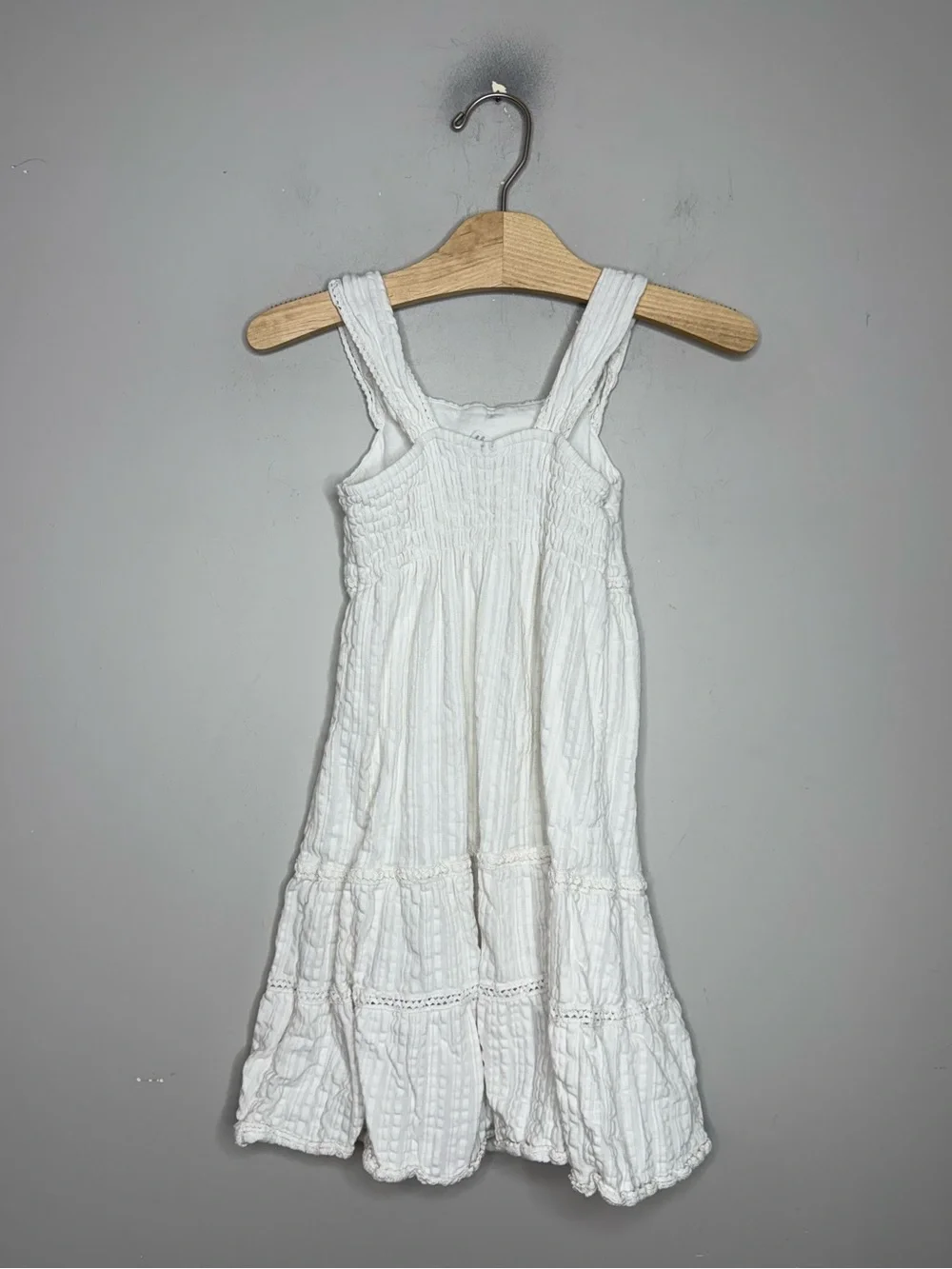 $16 ADD ON Zara dress Tiered white  Girls Size 6 janie and jack cotton on kids‎